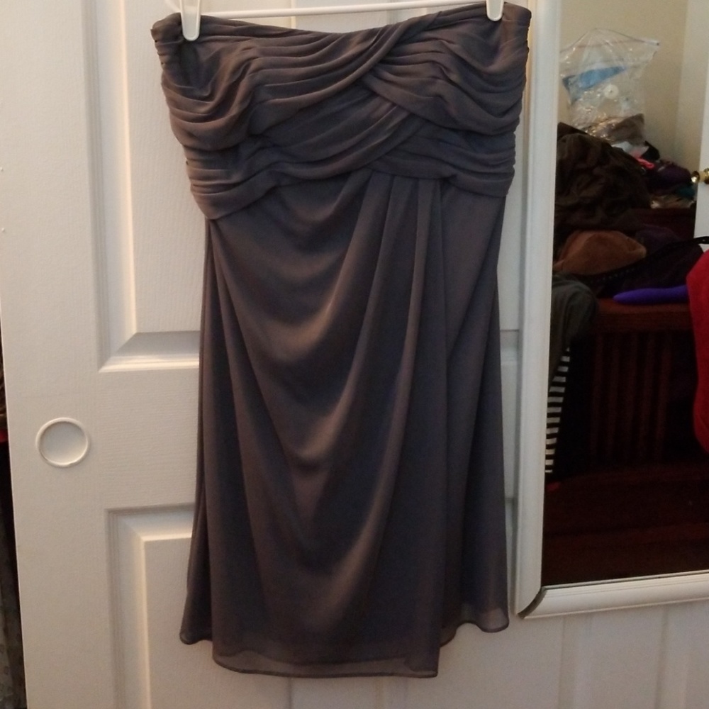 Dark grey bridesmaid dress